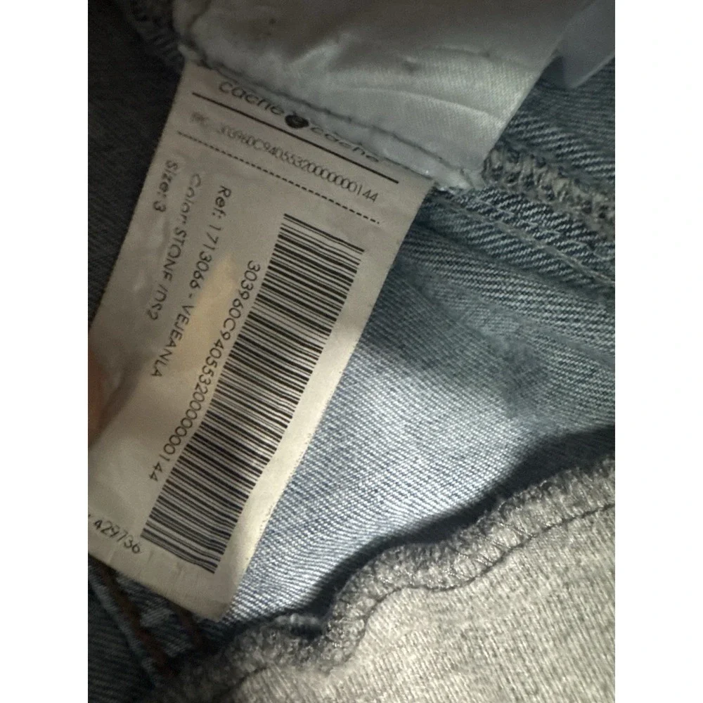 Cache Cache Denim Spirit Girls‎ Denim Jacket Size 3 Knit Sleeve Jean Jacket